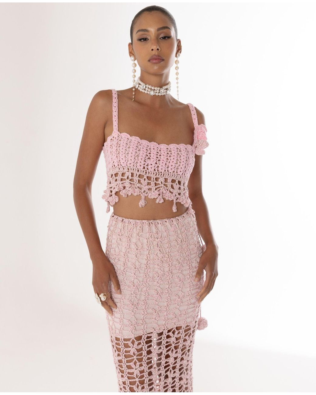 Andreeva Pink Vanilla Handmade Crochet Top