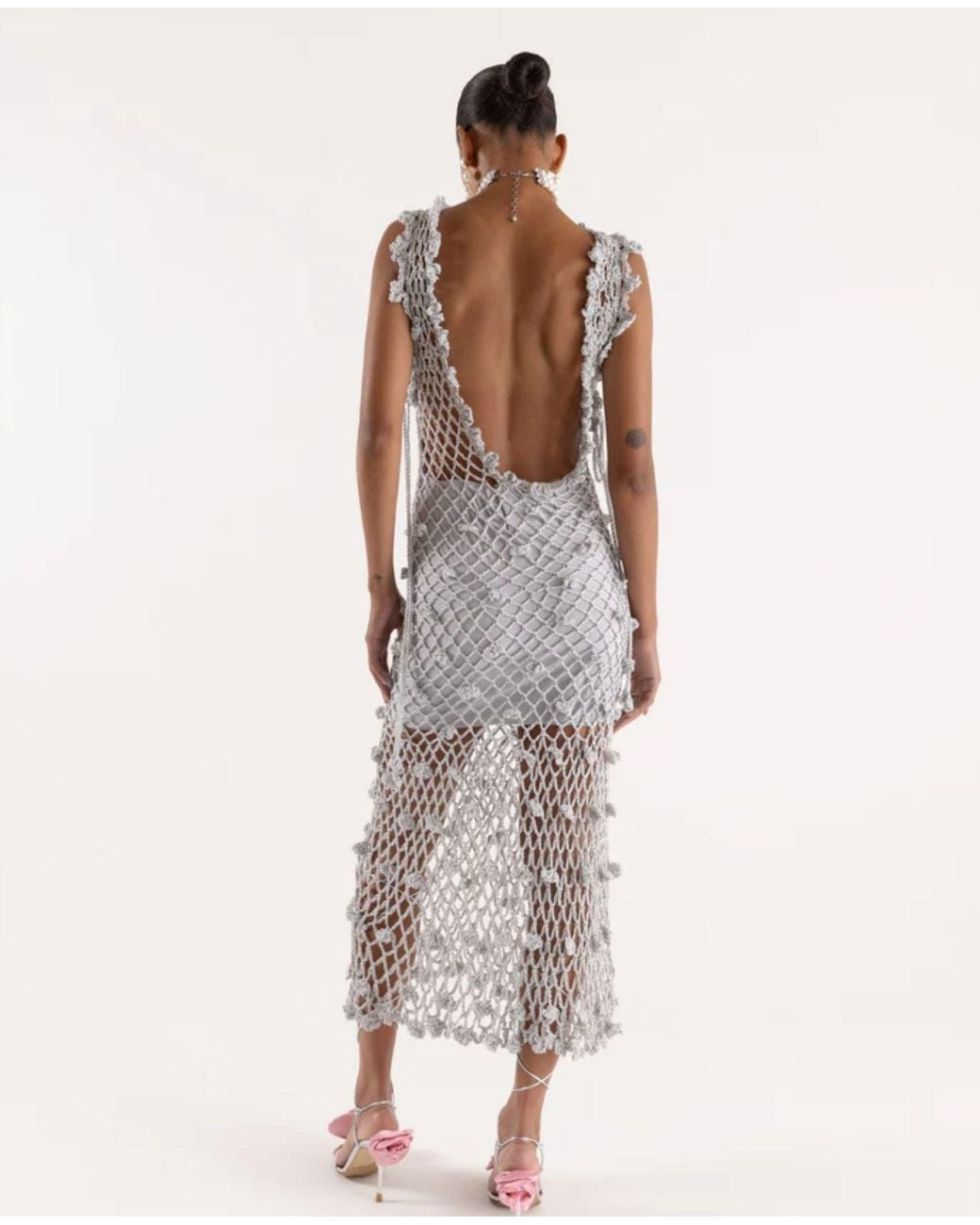 Andreeva Gray Sofia Handmade Crochet Dress
