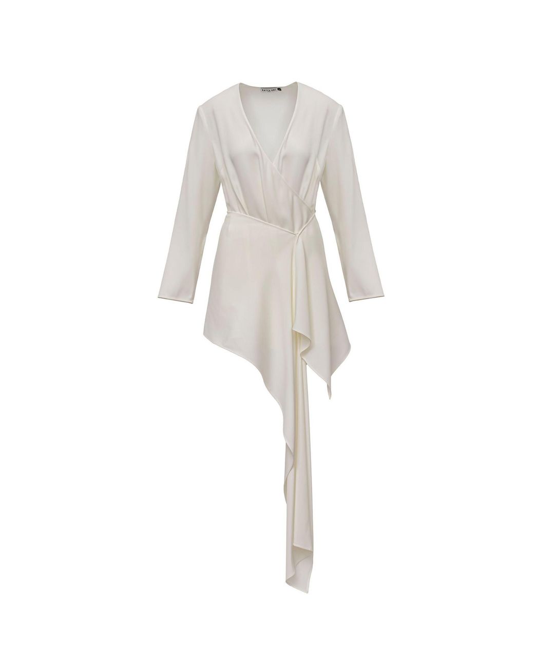 KATEA GRI White Milk Scarf Detailed Mini Dress