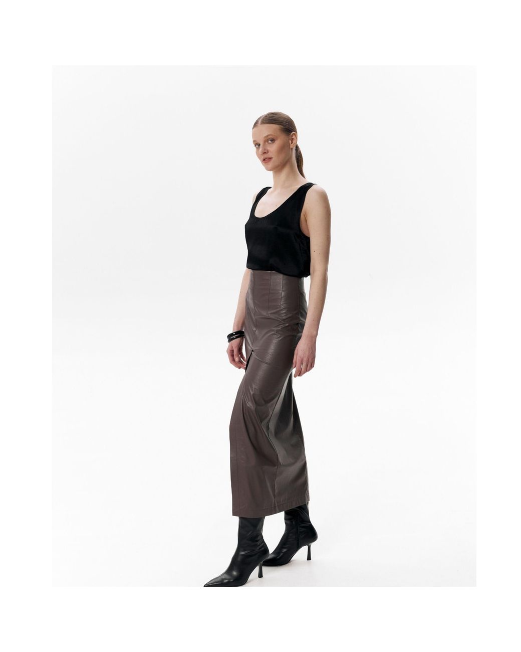 DAR ANN STUDIO Brown Agenda Skirt