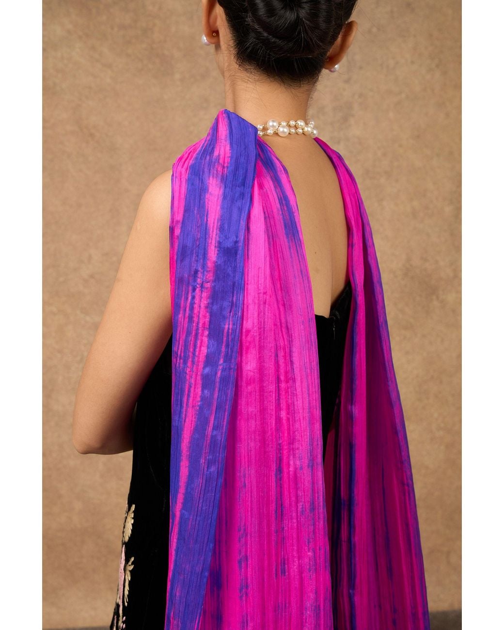 SILK & BEARS Purple Fuchsia Brushstroke Scarf