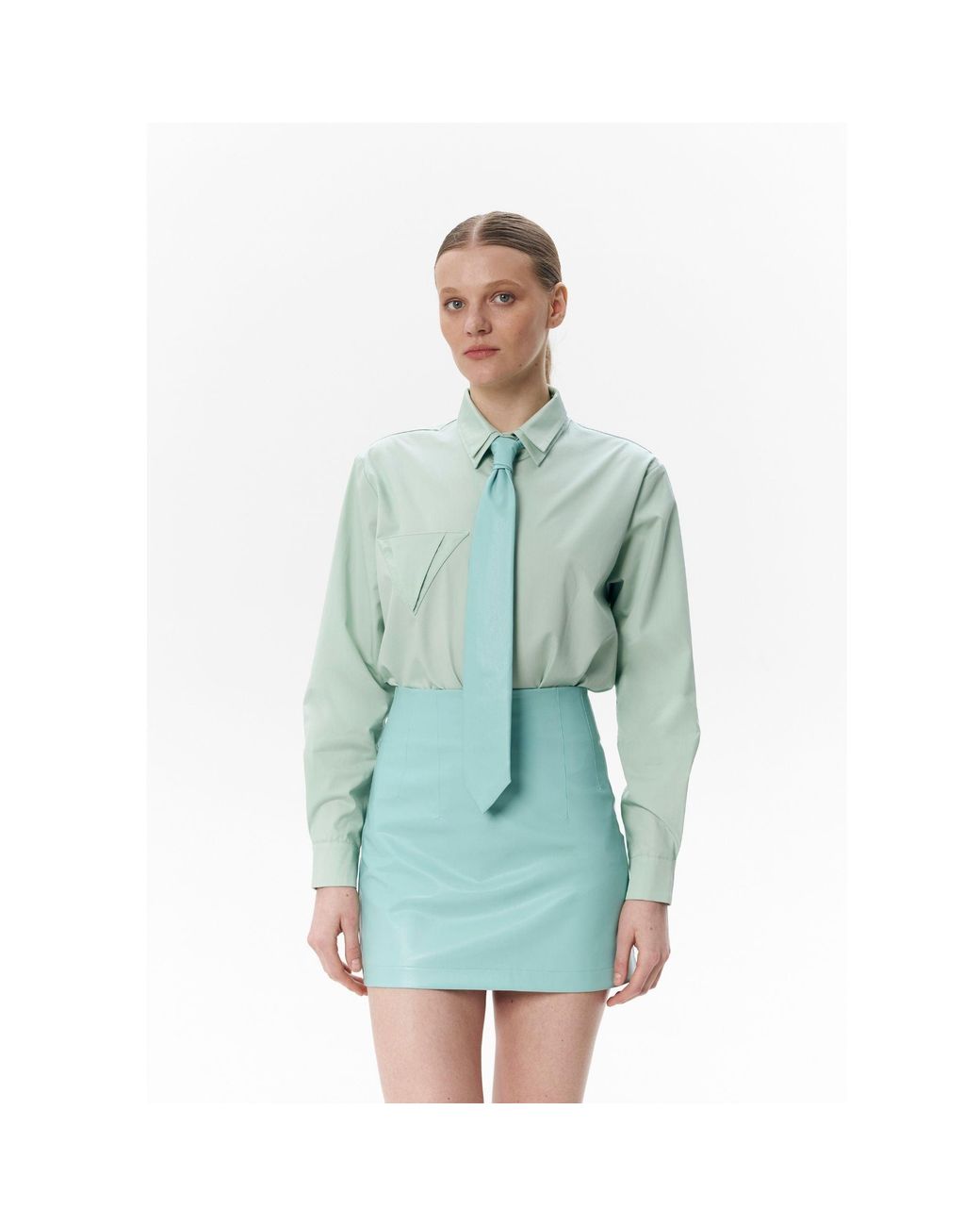 DAR ANN STUDIO Blue Mint Brief Skirt
