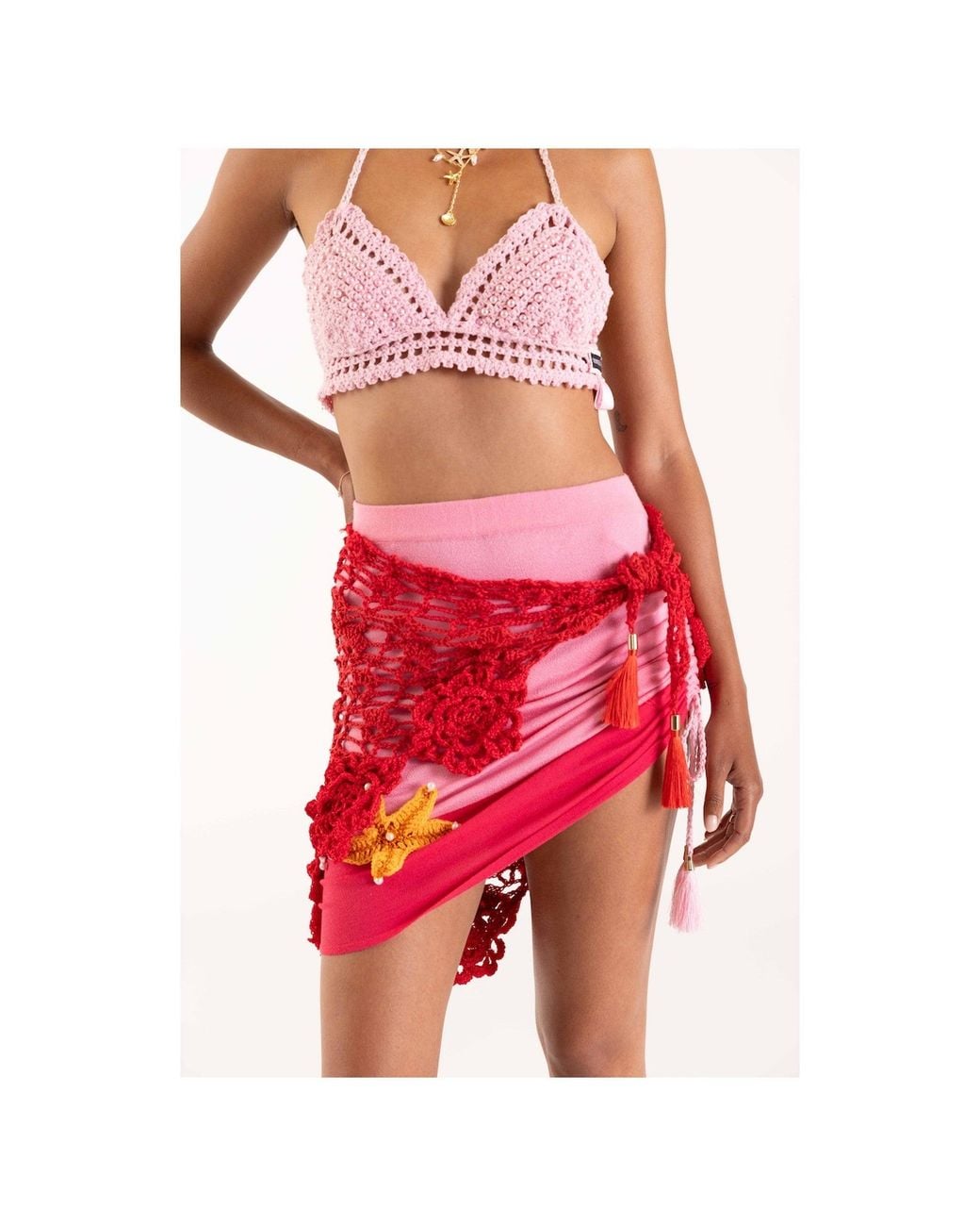 Andreeva Pink Pearl Handmade Crochet Bra