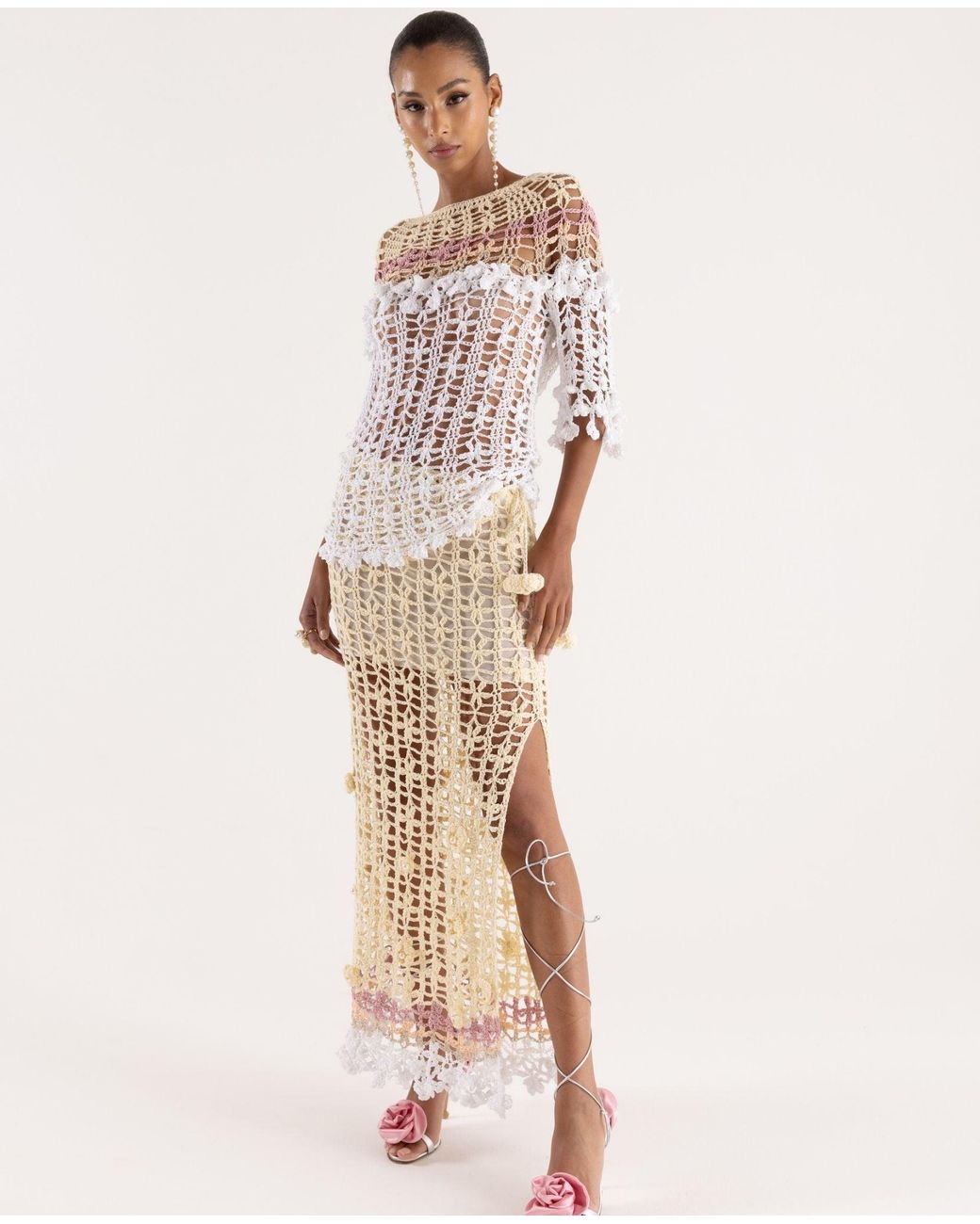 Andreeva Natural Vanilla Handmade Crochet Skirt