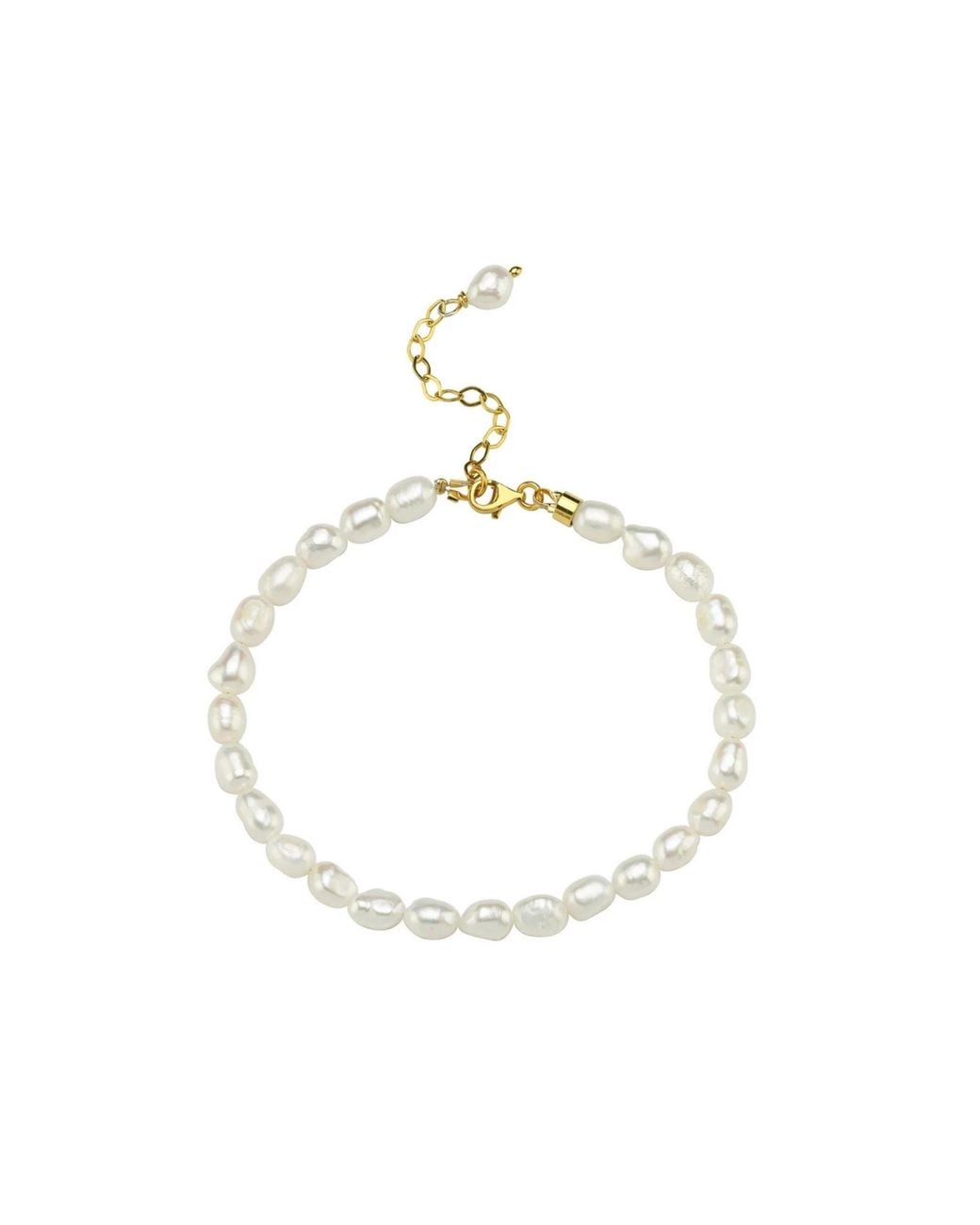 LINYA JEWELLERY Metallic Jodie Pearl Anklet