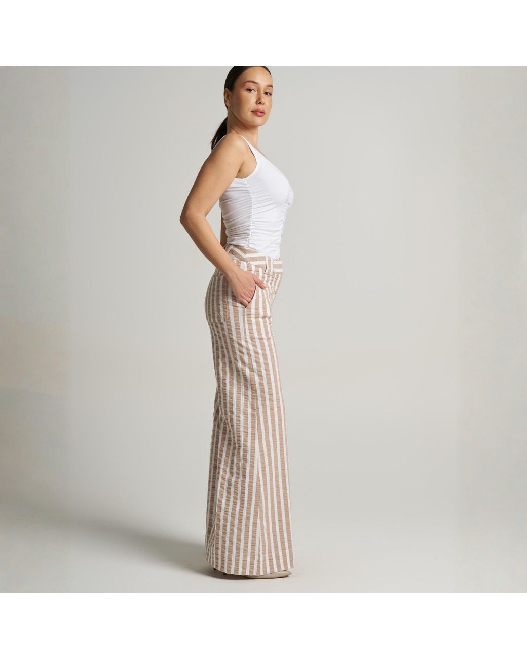 LIZ SKORSIS Pink Maddix Wide Leg Pant –