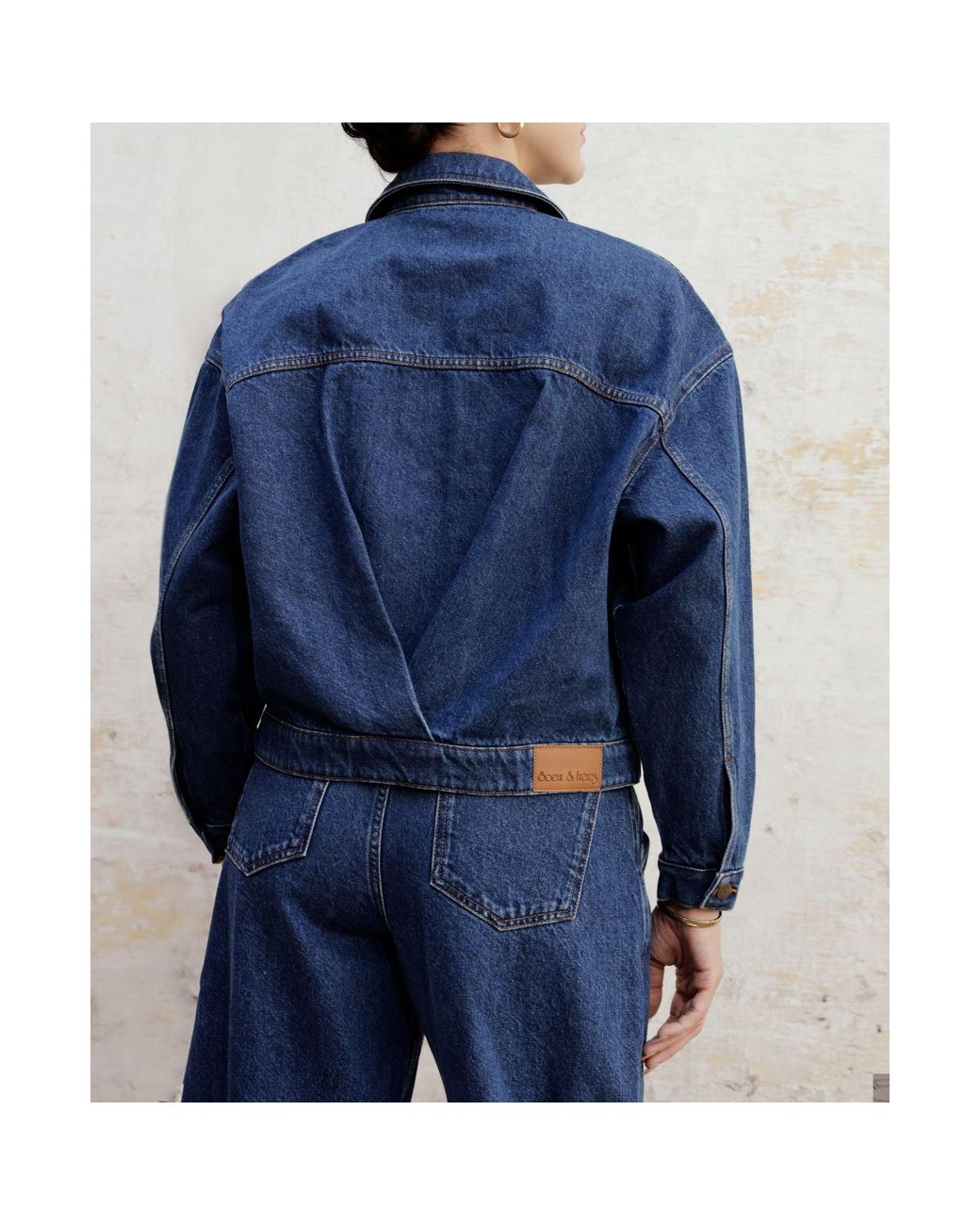 SOEUR & FRÈRES Blue La Veste Courte — Stone