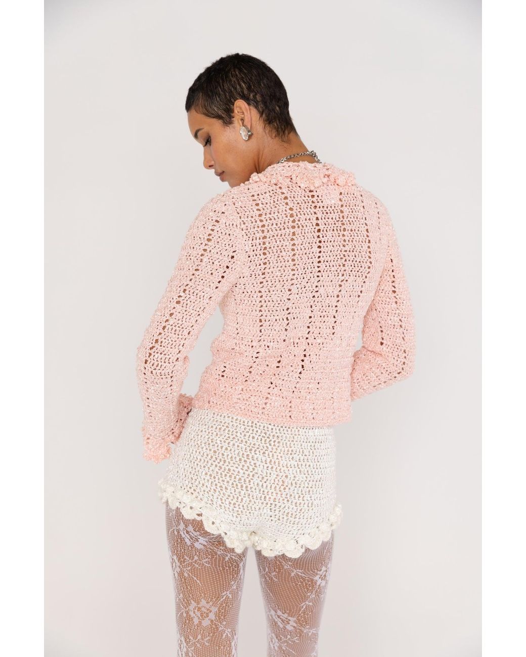 Andreeva Natural Chrysanthemum Handmade Crochet Shorts