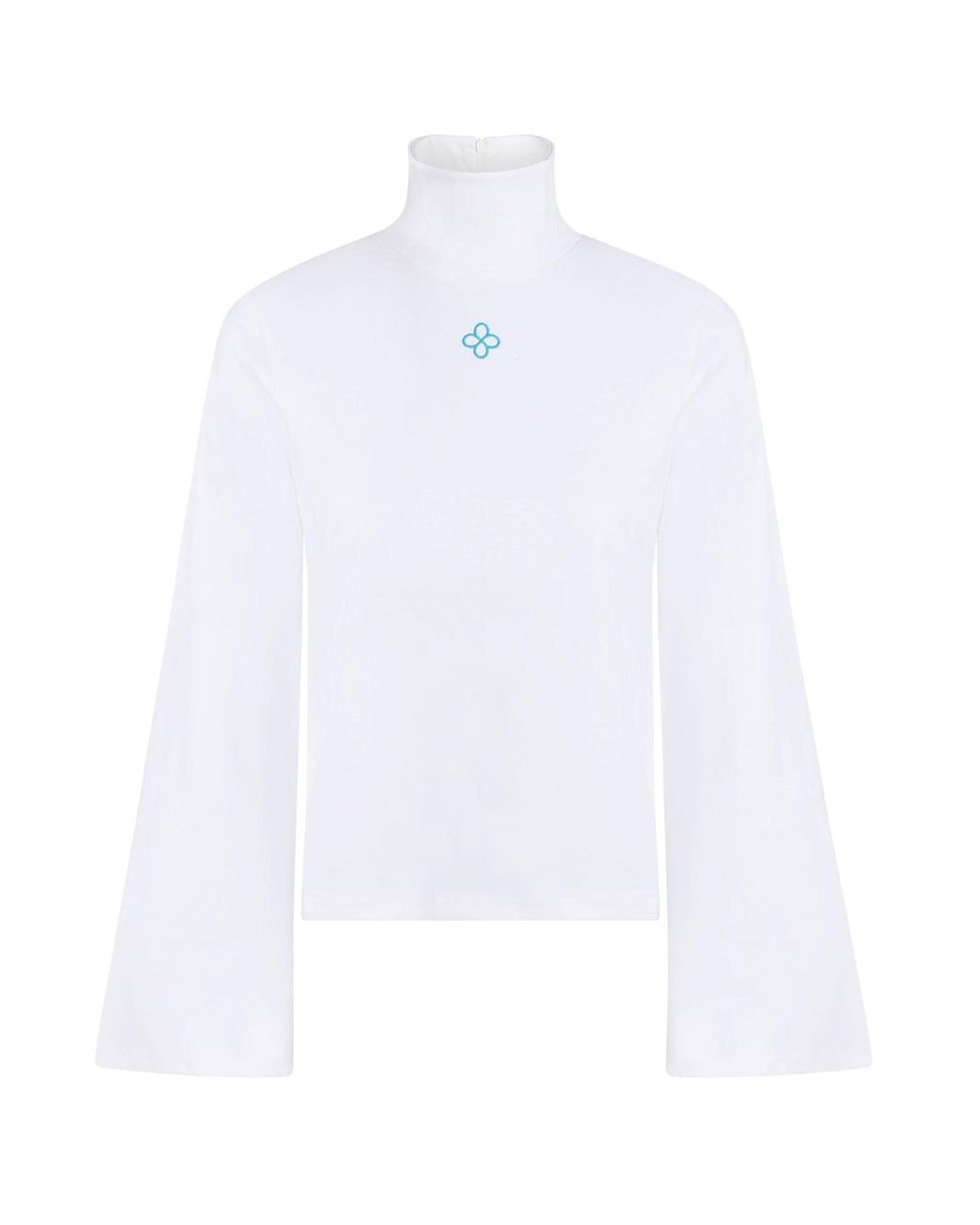 DIVINE HARMONIE White Organic Cotton High Neck Top