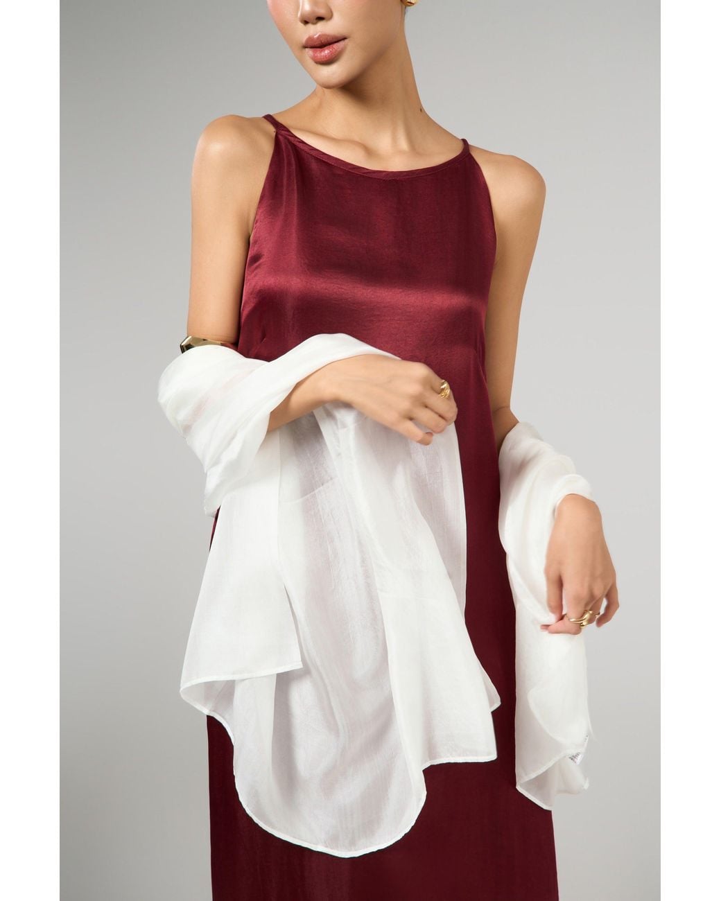 SILK & BEARS White Pearl Scarf