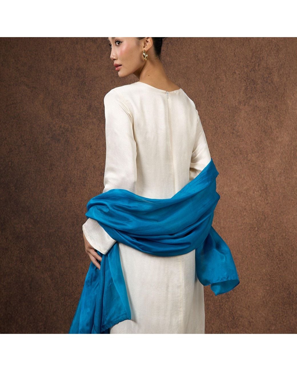 SILK & BEARS Blue Scarf