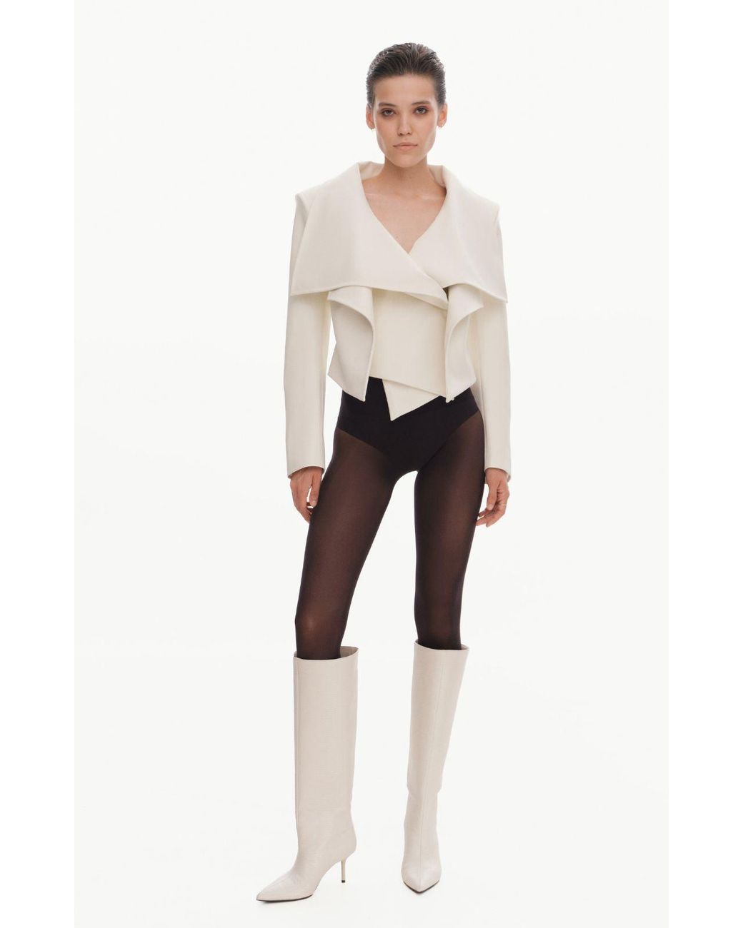 KRIS MARAN White Leather Jacket