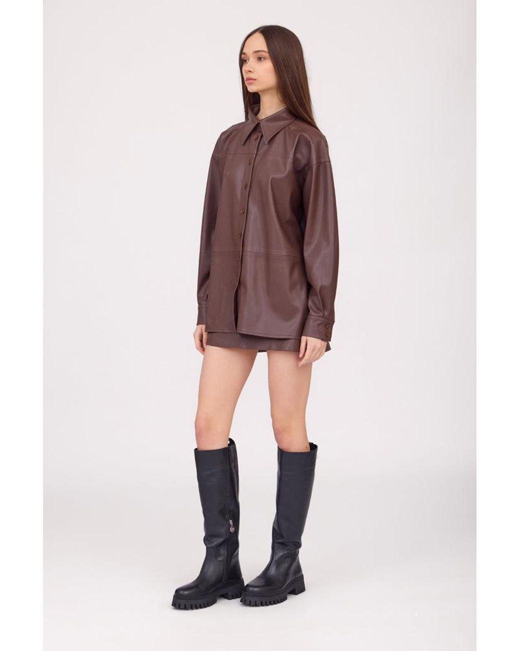 SOTROPA Brown Skirt Eco Leather