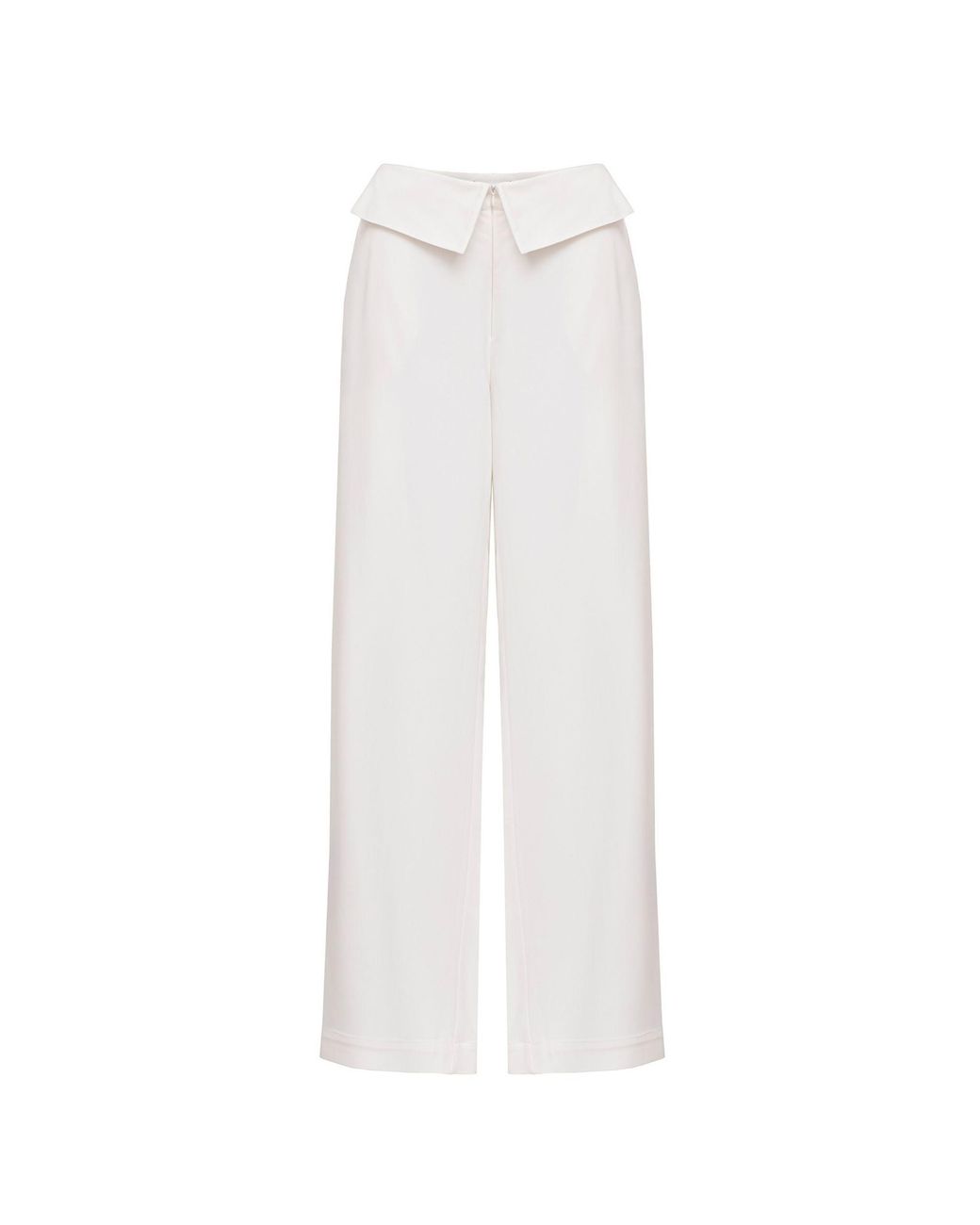 KATEA GRI White Folded Waist Pants