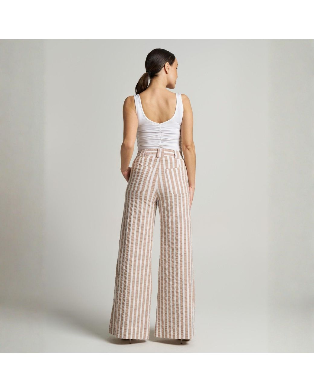 LIZ SKORSIS Pink Maddix Wide Leg Pant –