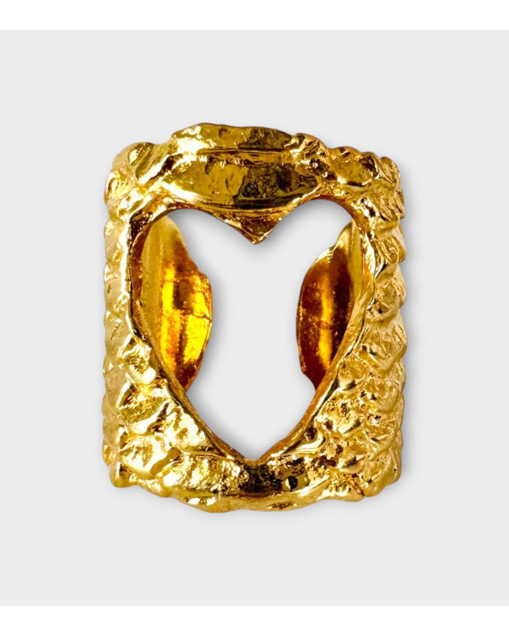 Aki Roc Jewelry Metallic Open Heart Cuff Ring