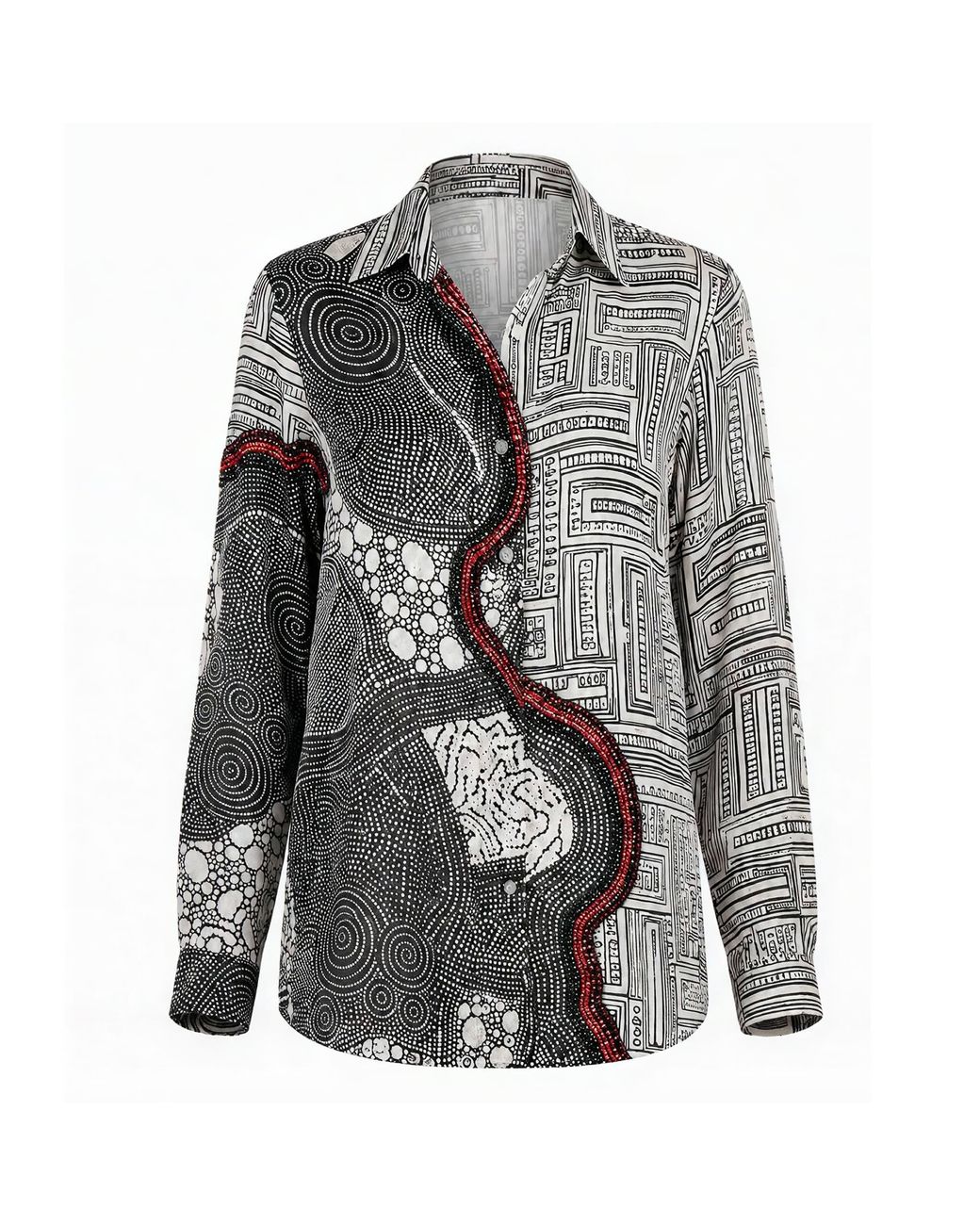 IEVA Gray Embellished Shirt