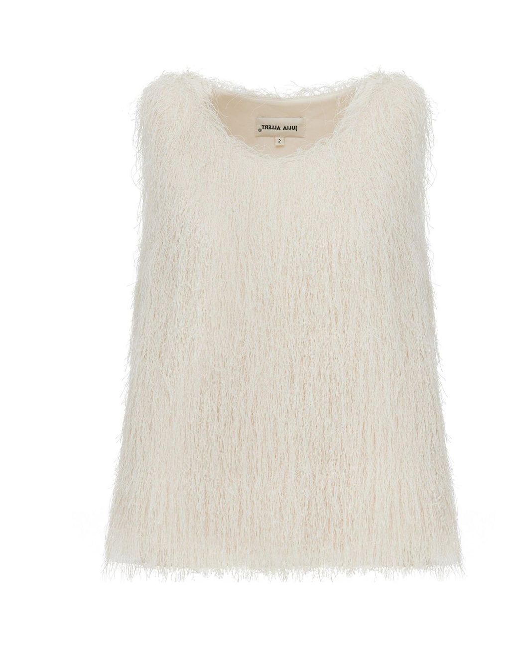 Julia Allert Natural Fringe Sleeveless Top