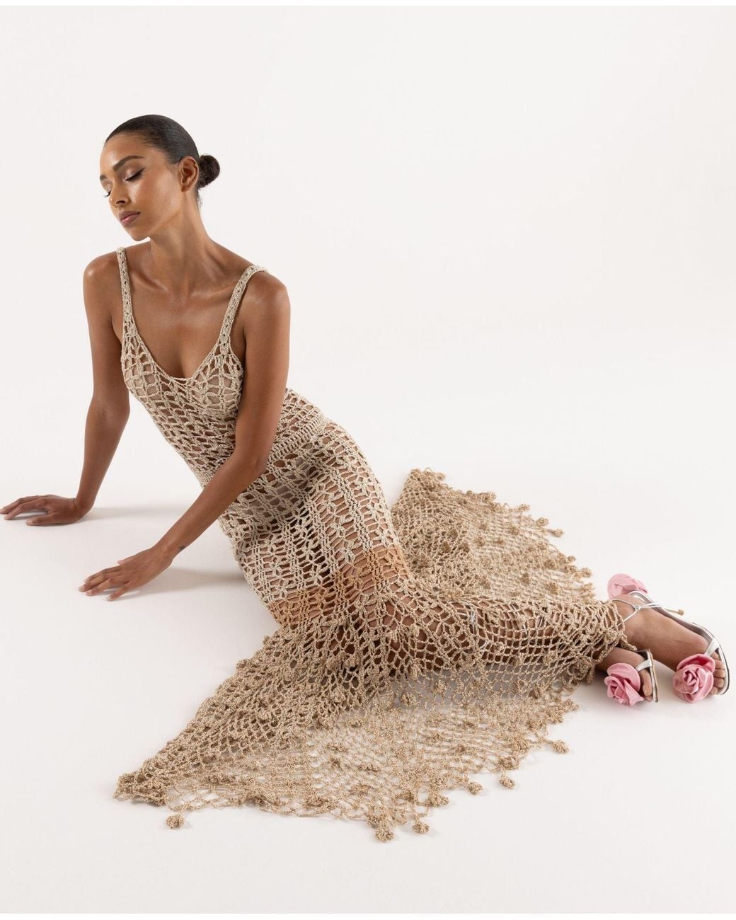 Andreeva Natural Vanilla Handmade Crochet Dress