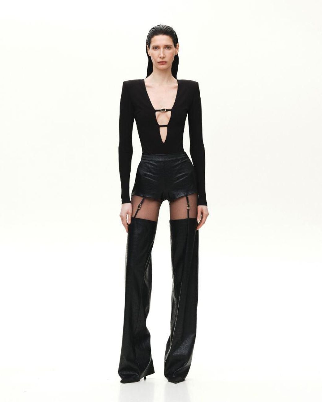 KRIS MARAN Black Transformable Pants With Details