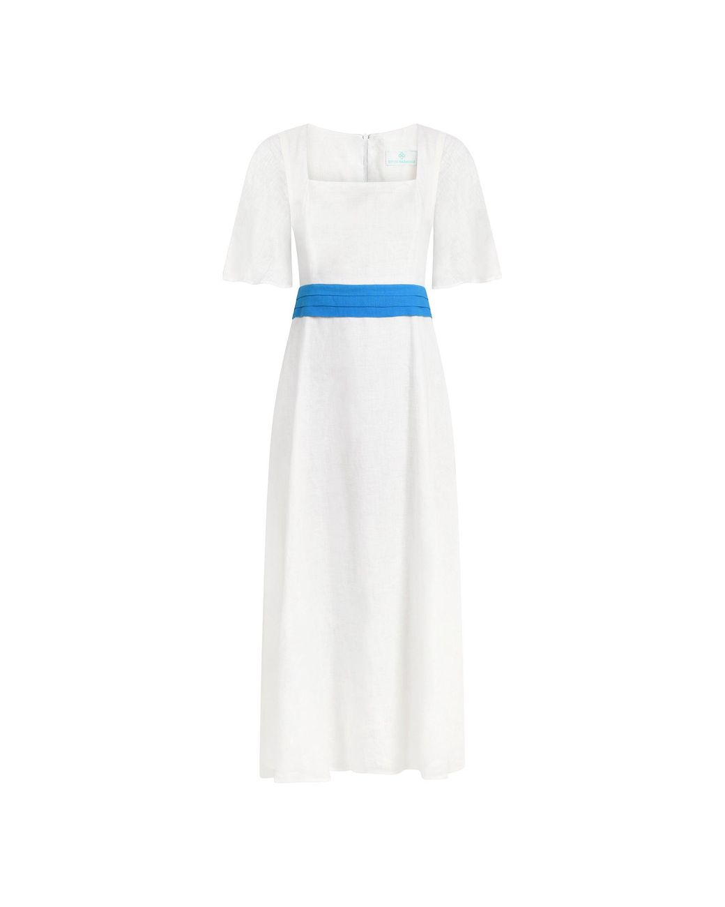 DIVINE HARMONIE Blue Divine Water Linen Maxi Dress