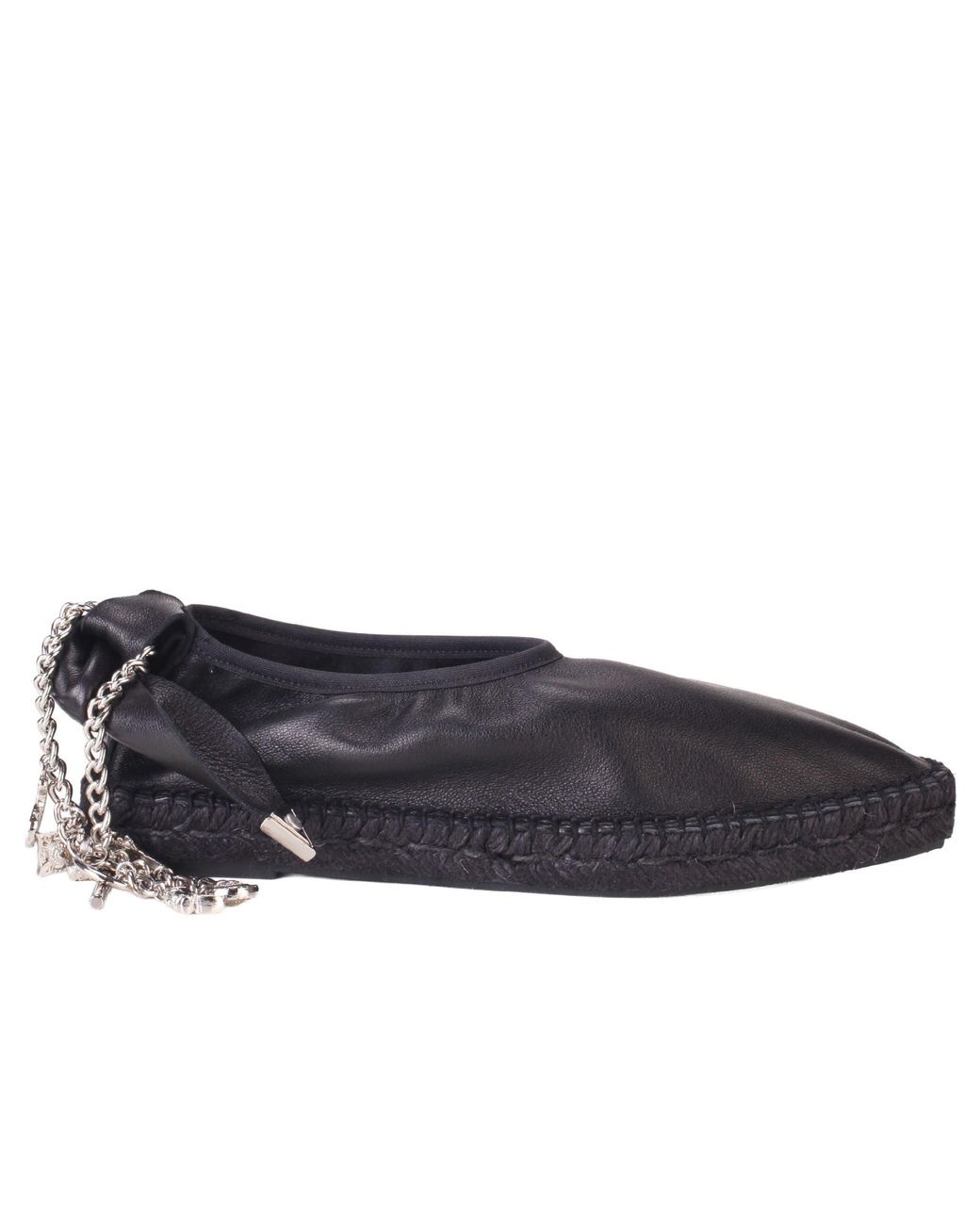 Toga Blue Leather Espadrille Slip-On With Chain