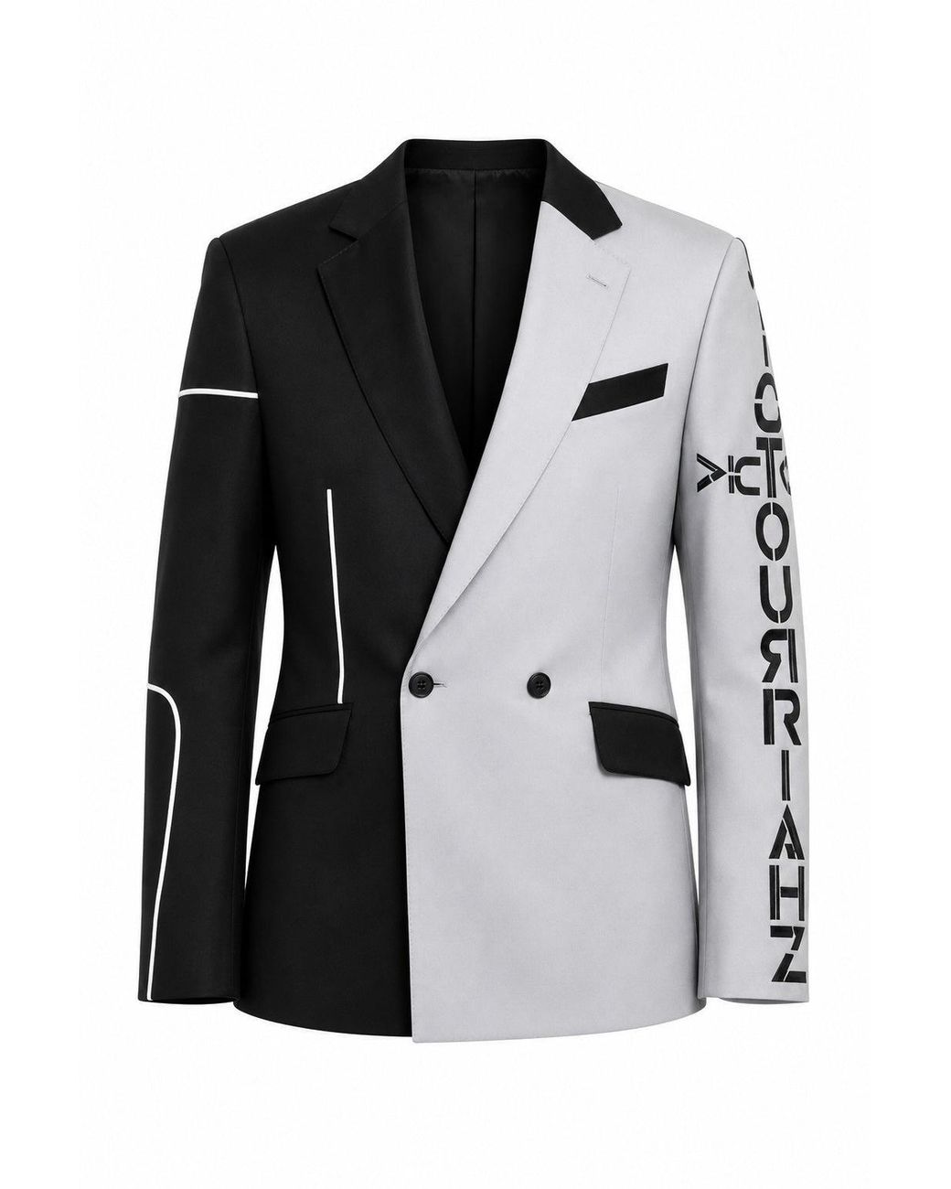 VICTOURRIAHZ Black Reflective Lined Tailored Jacket for men