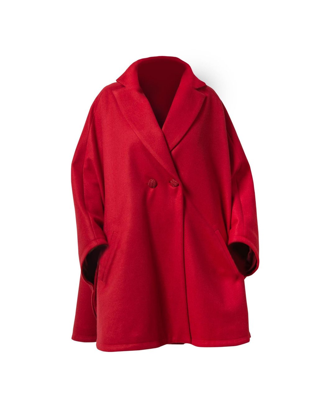 Nikka Place Red Jasmine Raspberry Oversized Cape Coat