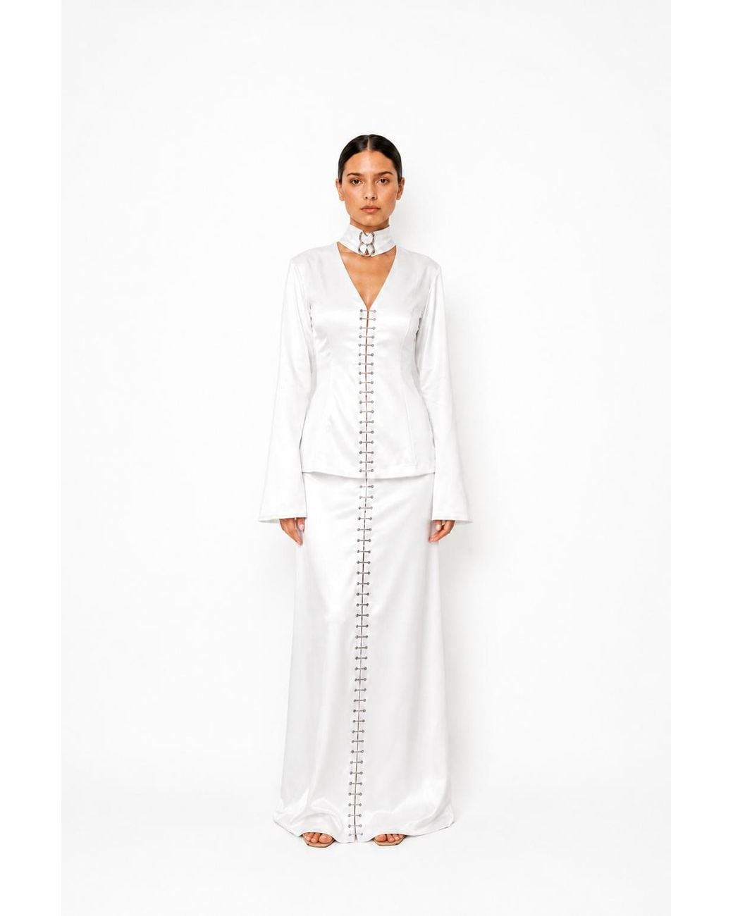 TANIA ORELLANA White Cascade Skirt