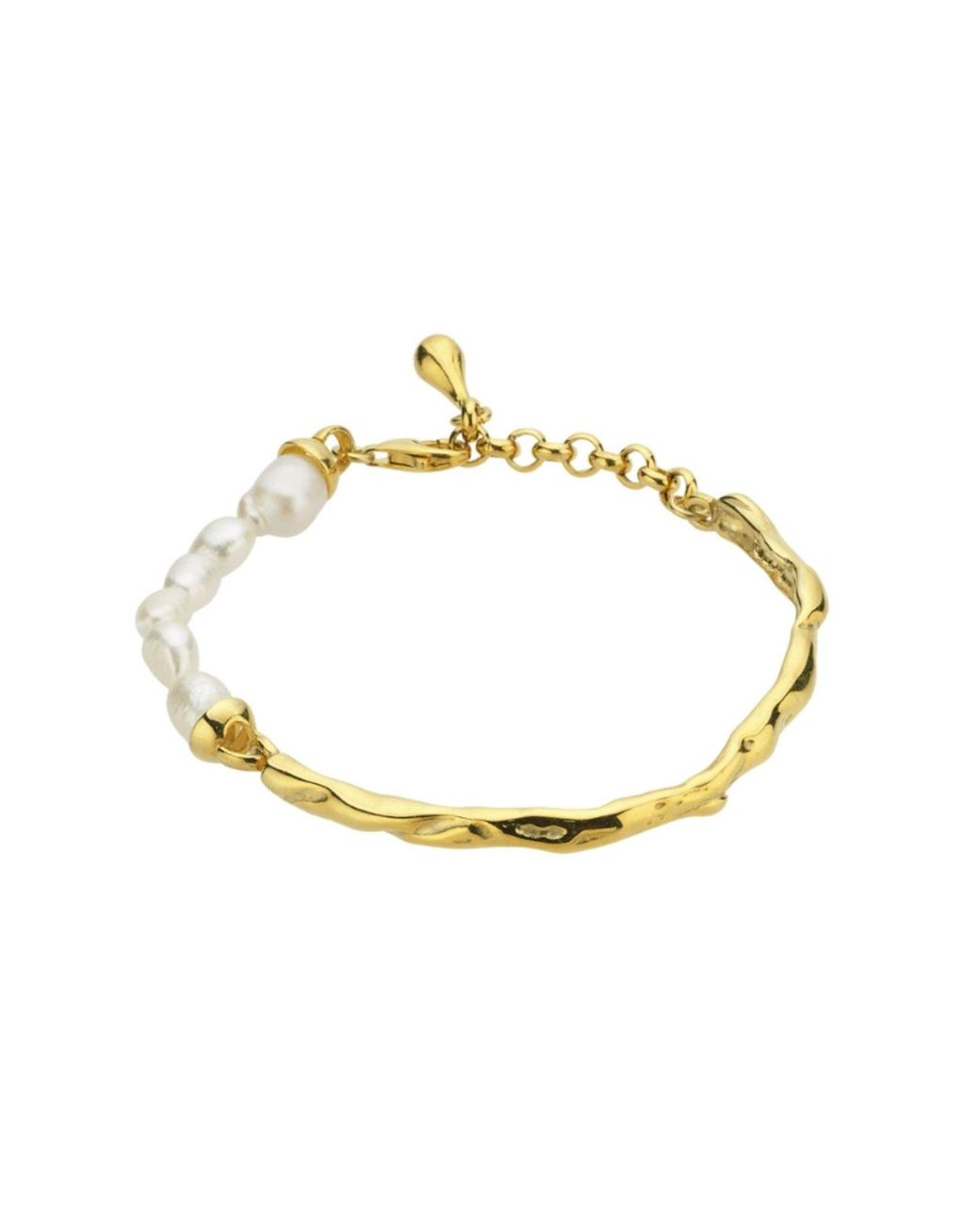 LINYA JEWELLERY Metallic Pearl Cuff Bracelet