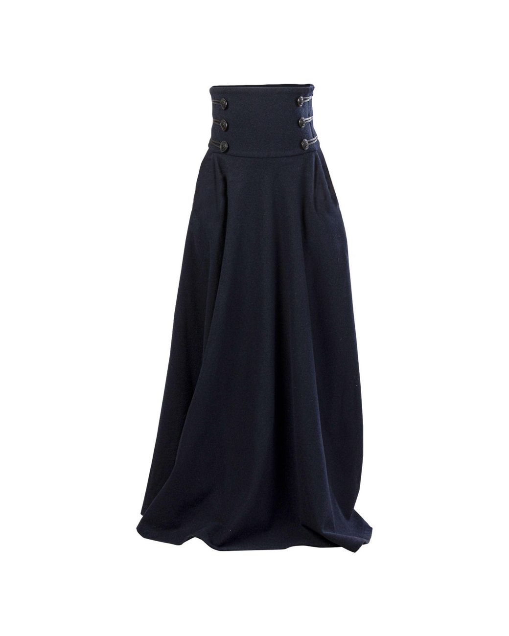 Nikka Place Blue "Rose" Dark Wool Maxi Skirt