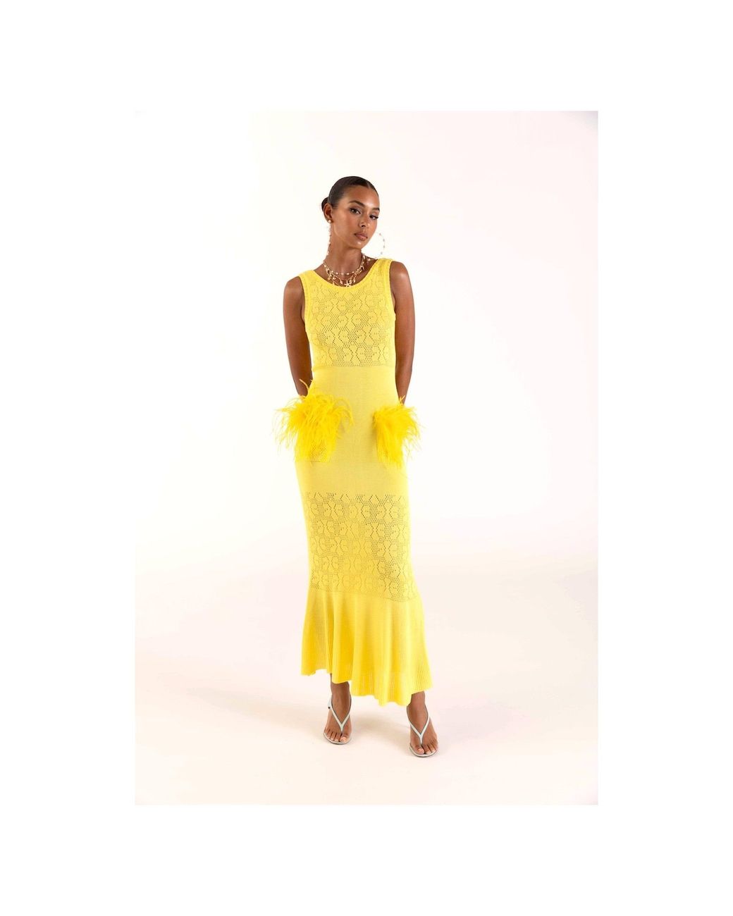 Andreeva Yellow Lemon Knit Dress