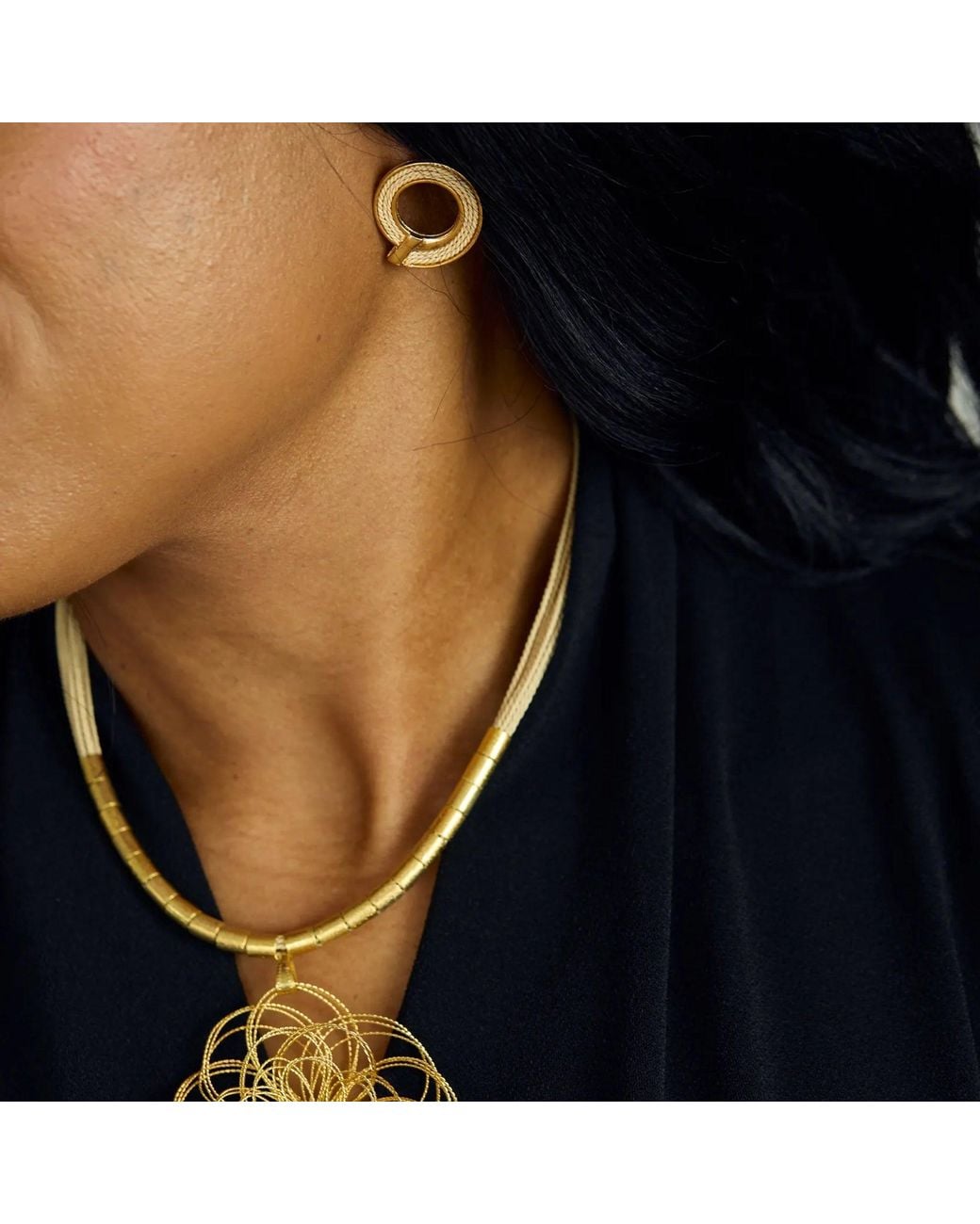 NART Metallic The Spiral Buriti Earrings