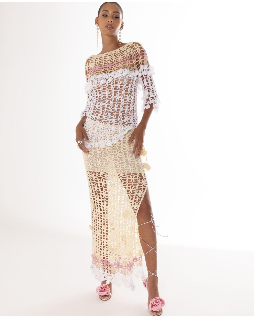 Andreeva Natural Vanilla Handmade Crochet Skirt