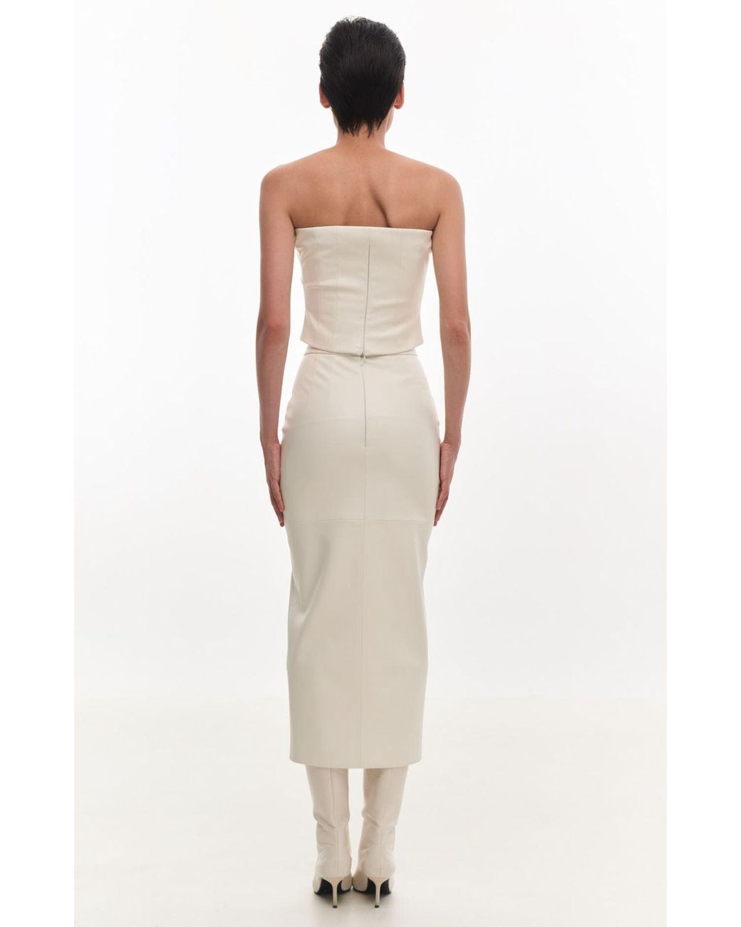 KRIS MARAN White Vegan Leather Top