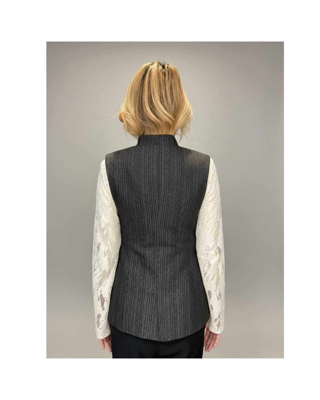 MNK Atelier Black Striped Jacquet Vest