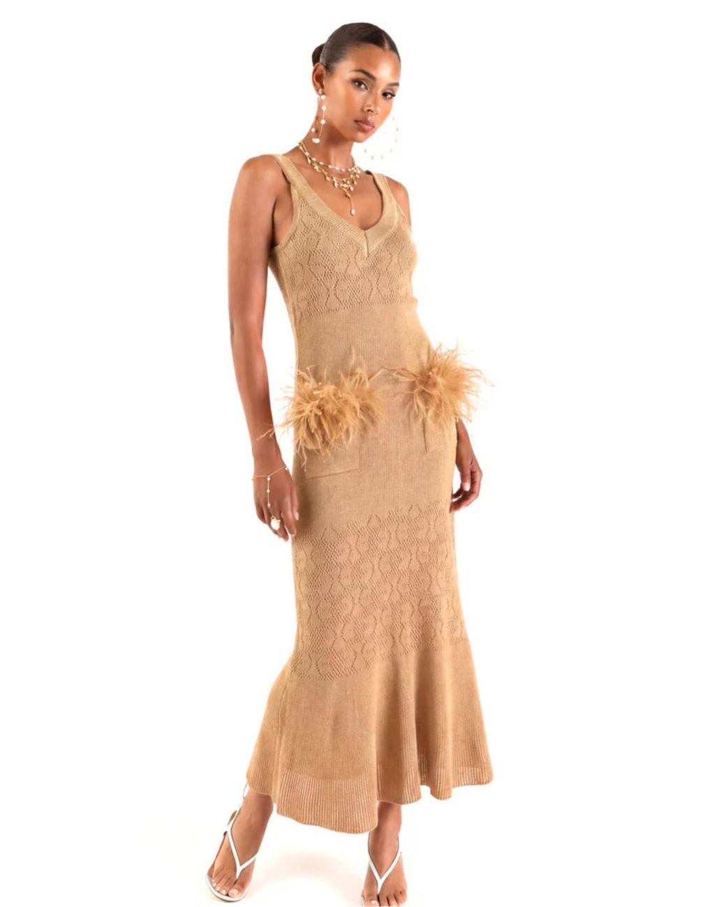 Andreeva Natural Camel Knit Dress