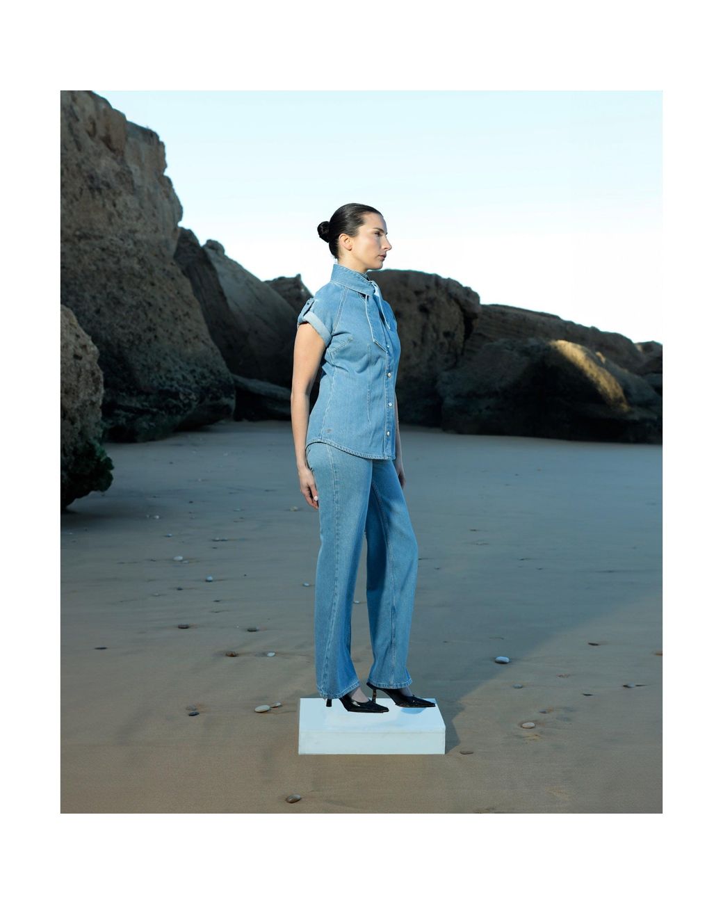 SOEUR & FRÈRES Blue La Chemise Cravate — Light
