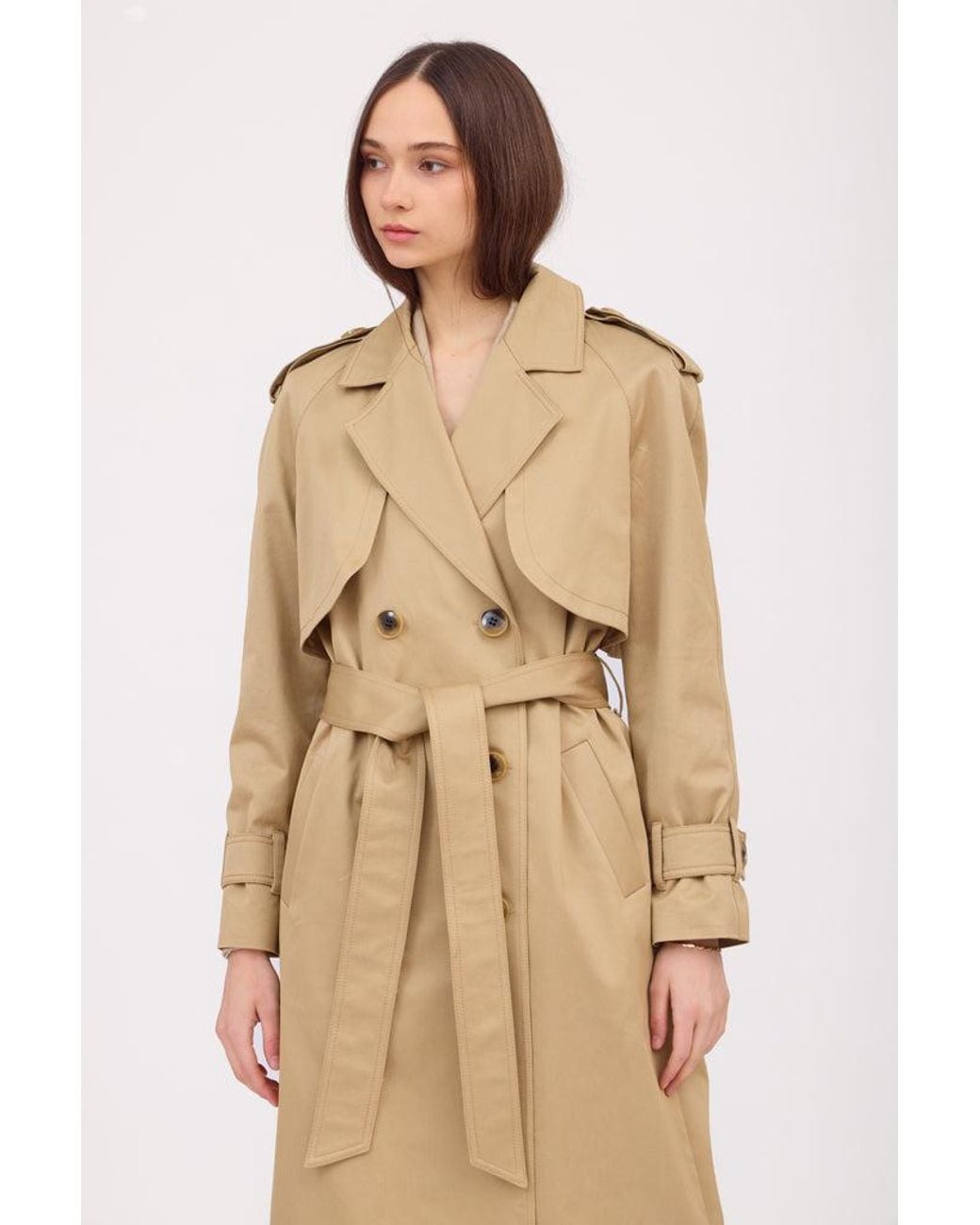 SOTROPA Natural Camel Trench Coat