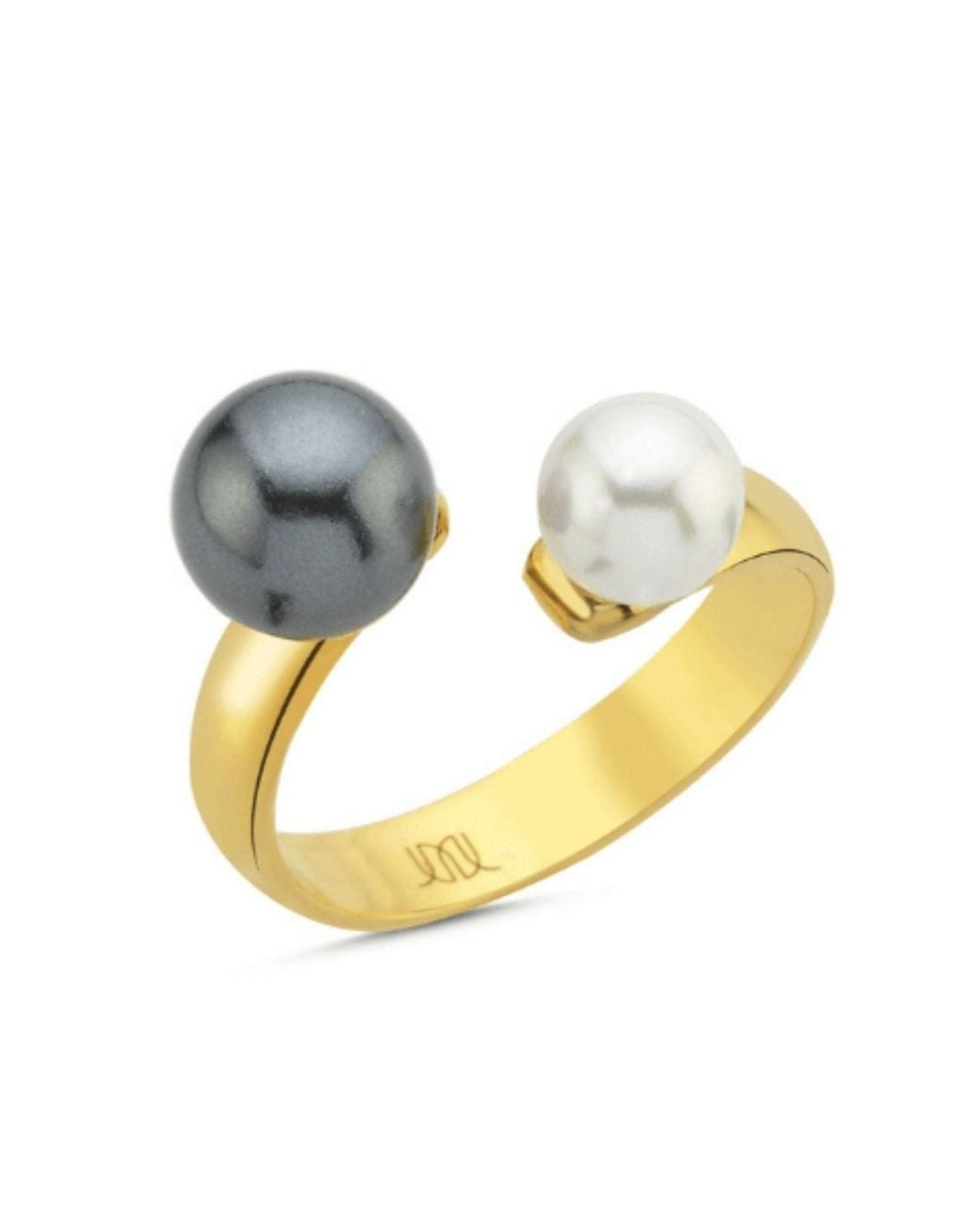 LINYA JEWELLERY Metallic Pearl Ring