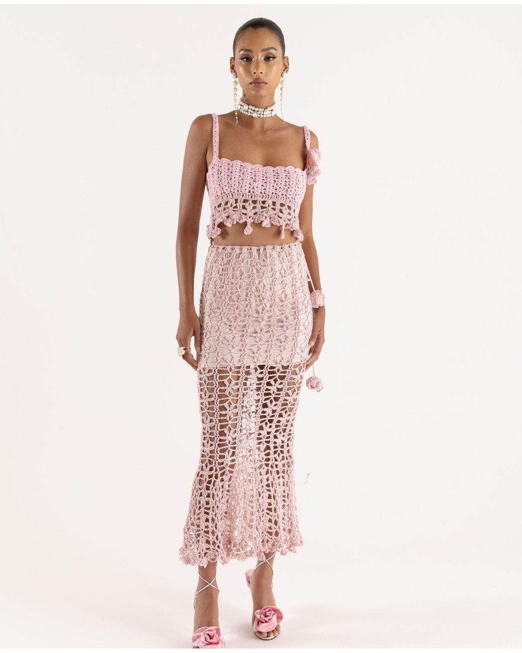Andreeva Pink Vanilla Handmade Crochet Top