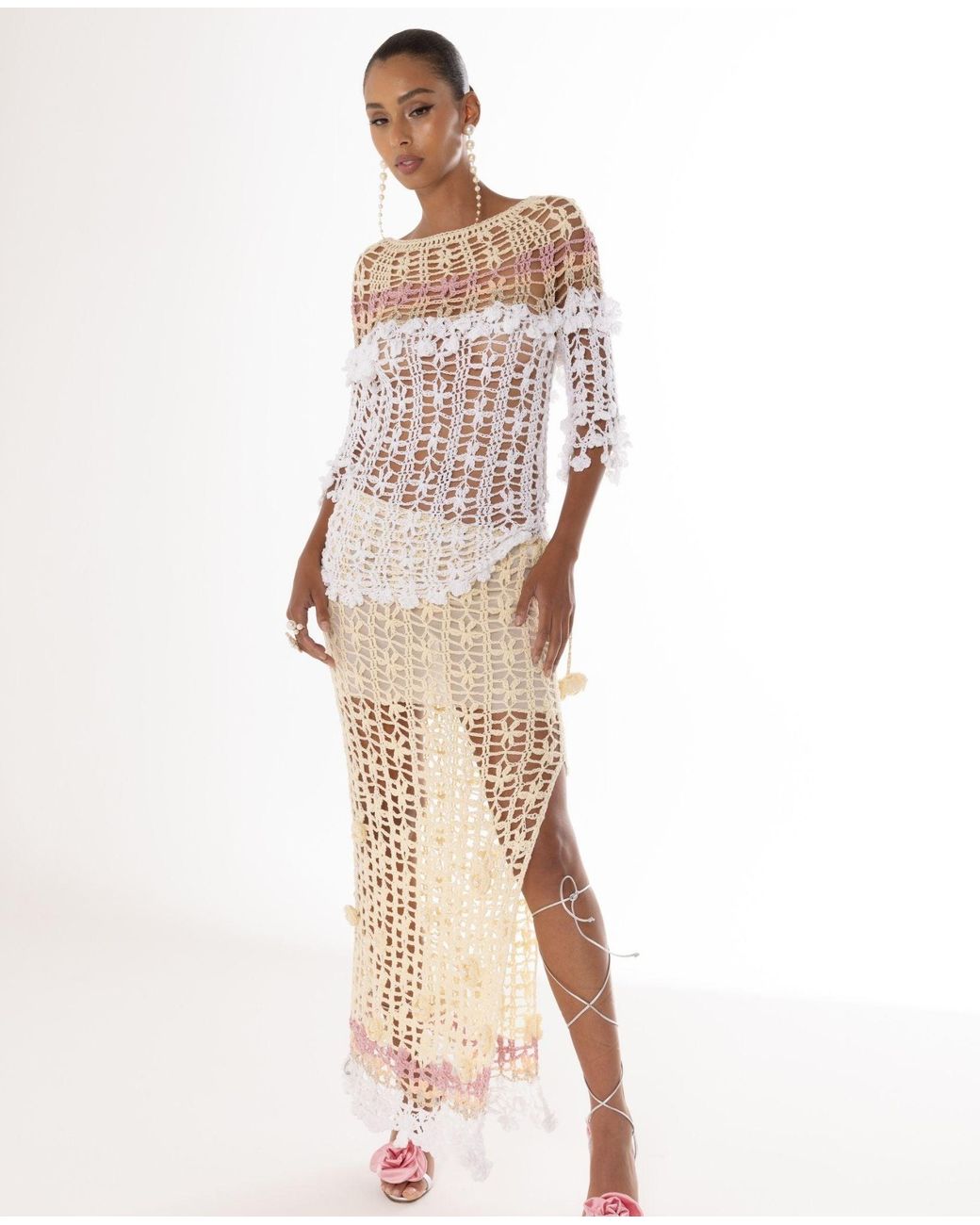 Andreeva White Vanilla Handmade Crochet Top