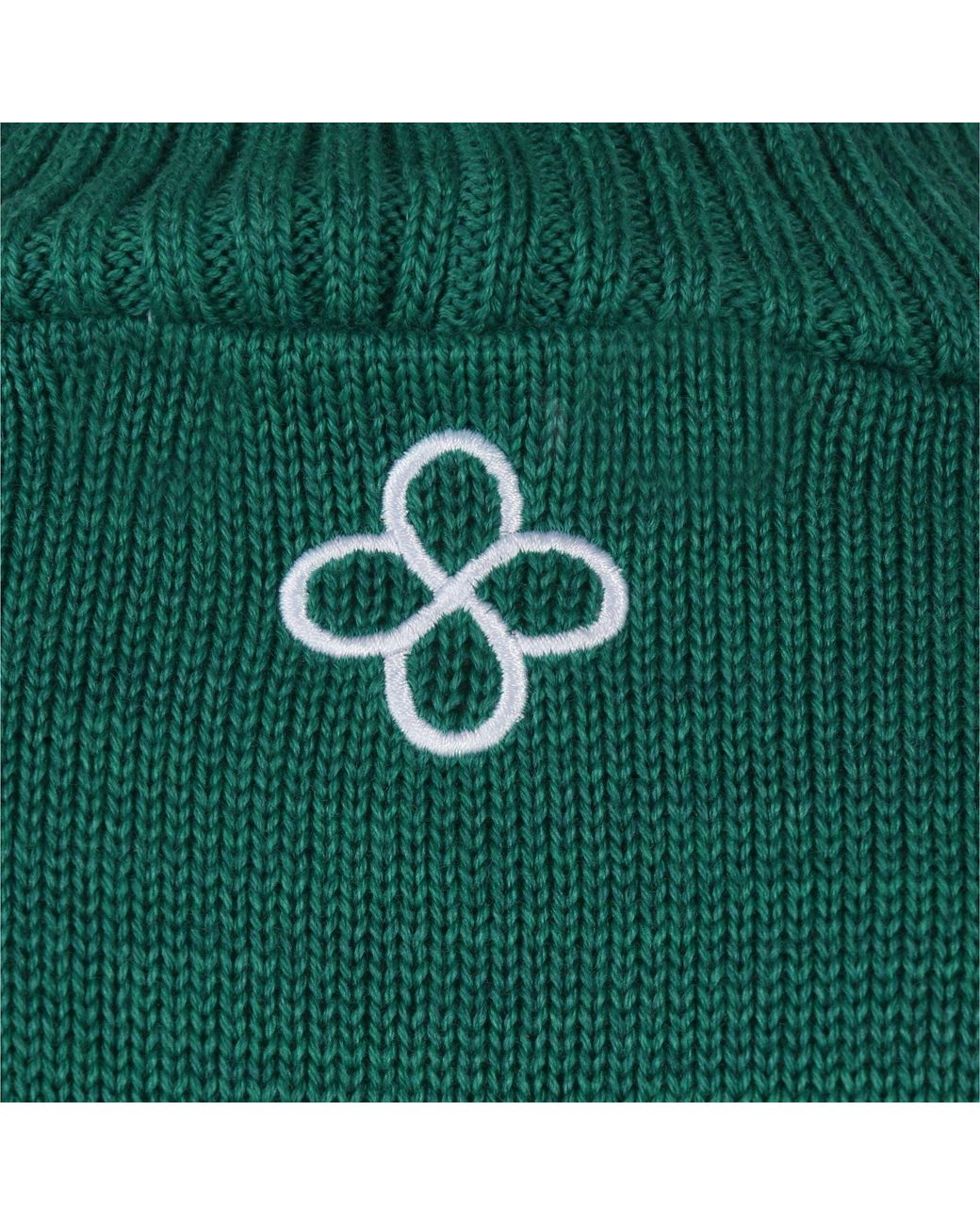 DIVINE HARMONIE Green Emerald Merino Wool Turtleneck Poncho