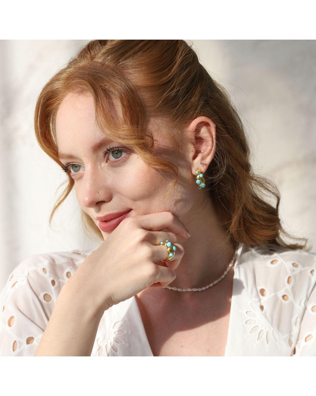 LINYA JEWELLERY Blue Hoop Earring