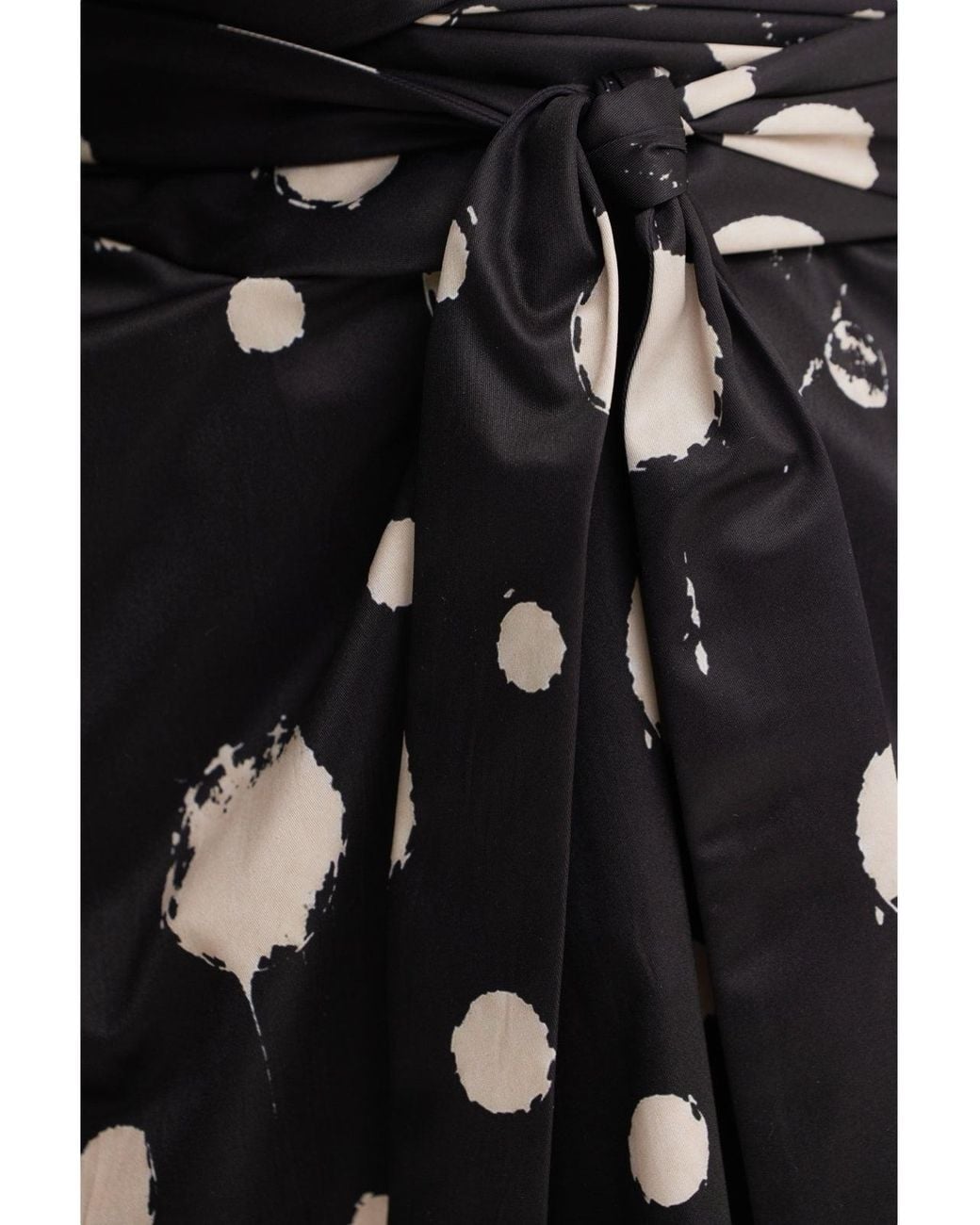 Julia Allert Black Polka Dot Midi Dress With Belt