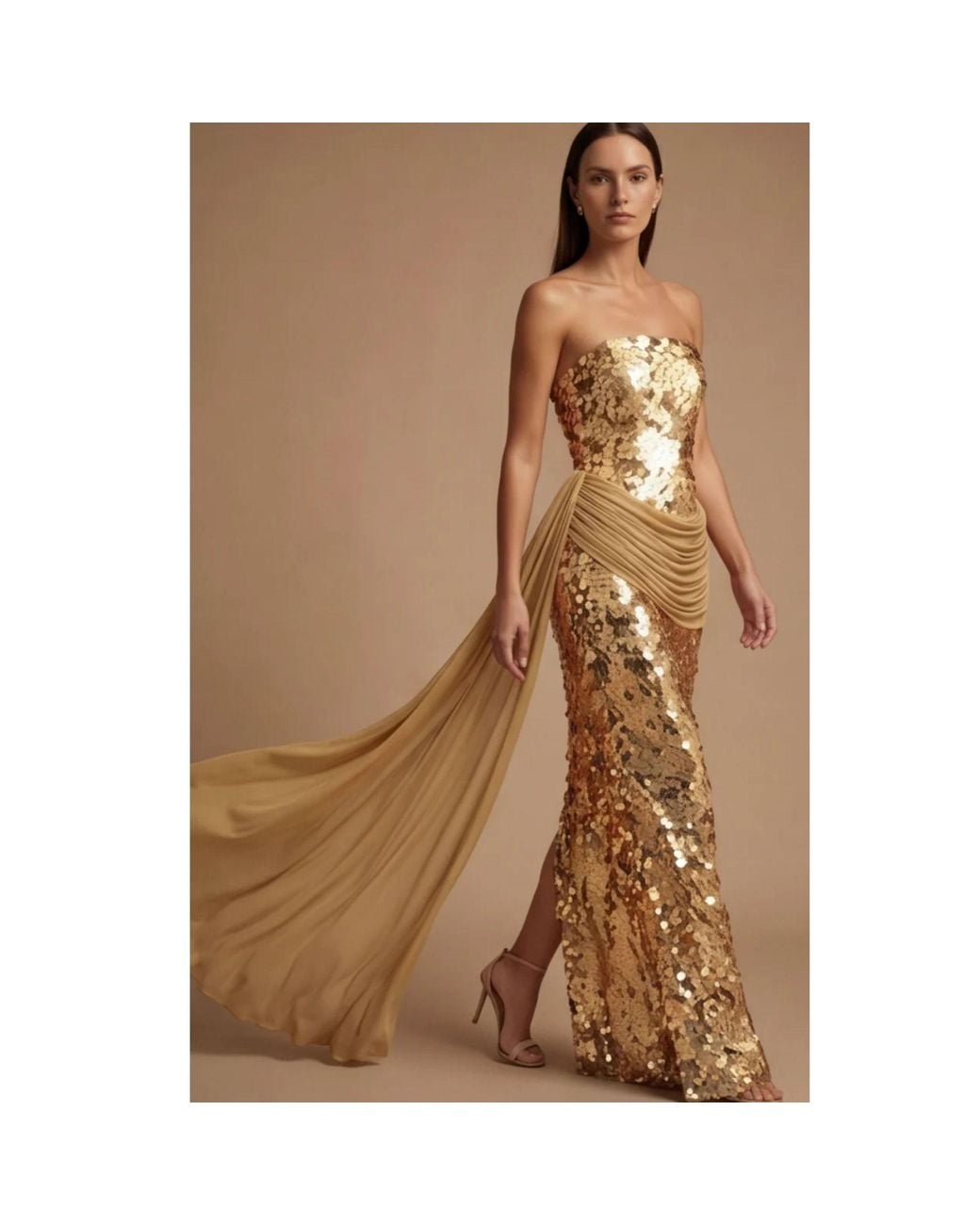 Ashley Stambouli Metallic Alana Dress