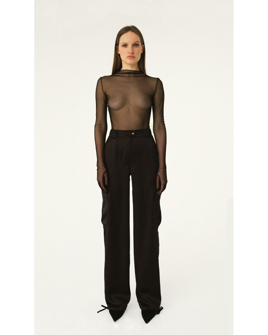 KRIS MARAN Gray Sheer Body With Gloves