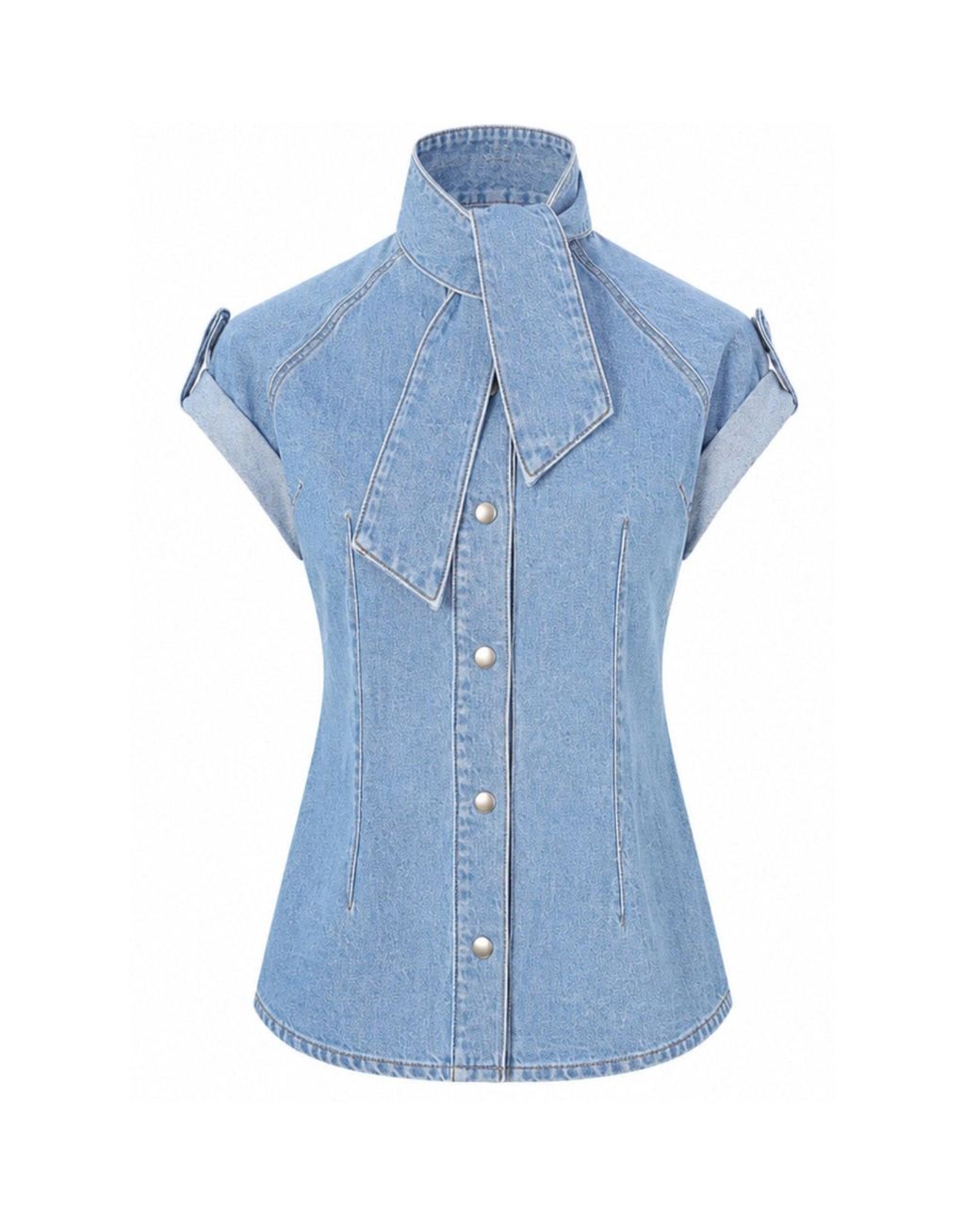SOEUR & FRÈRES Blue La Chemise Cravate — Light