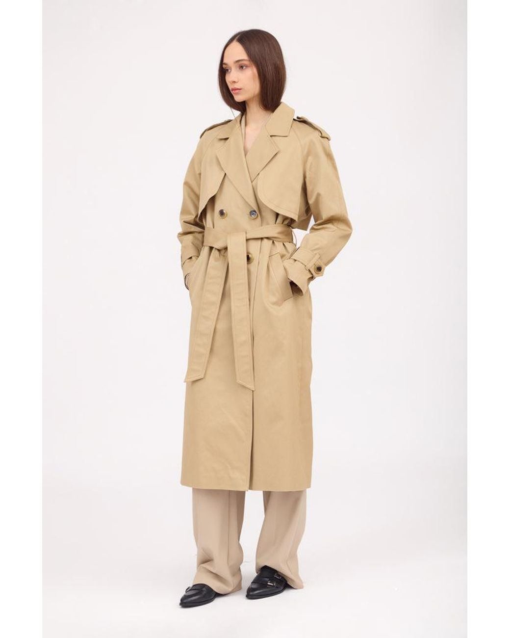 SOTROPA Natural Camel Trench Coat