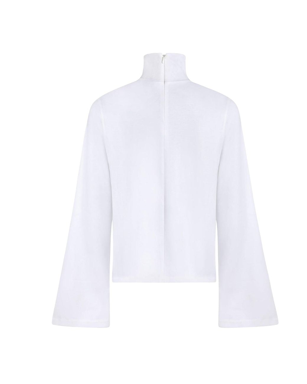 DIVINE HARMONIE White Organic Cotton High Neck Top